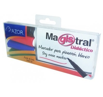 Marcador magistral punto fino con 4 piezas Azor