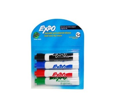 Marcador Expo para pizarron con 4 piezas