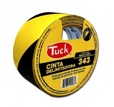 Cinta delimitadora 48 x 20 mts Tuk amarilla/negro con 6 piezas