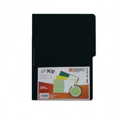 Folder KIP con broche 8 cms tamaño carta negro con 10 piezas