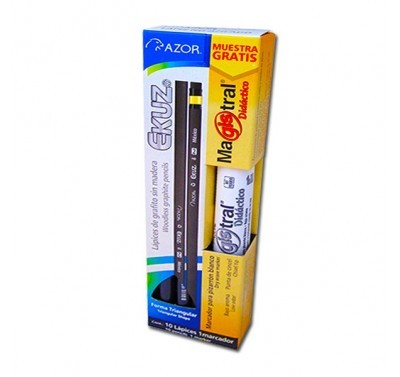 Lapiz Ekuz triangular con 10  piezas +1 marcador