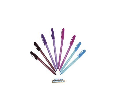 Bolígrafo punto mediano Kilometrico inkjoy morada Berol con 12 piezas