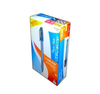 Bolígrafo Kilométrico Inkjoy punto fino color negro Berol con 12...