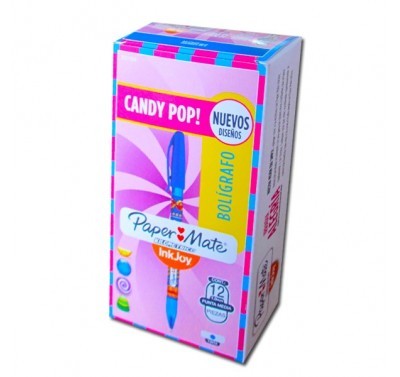 Bolígrafo punto mediano Kilometrico inkjoy azul candy pop con 12...