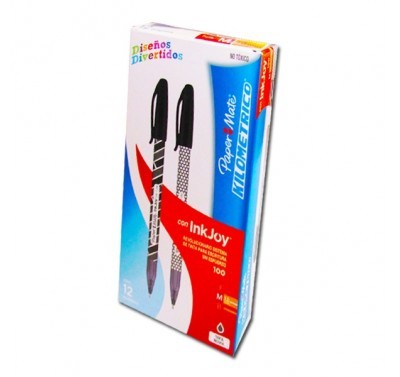 Bol. p/m Kilometrico inkjoy negro diseños divertidos con 12 piezas