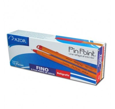 Boligrafo punto fino color rojo con 12 piezas Pin Point 0.7mm en...