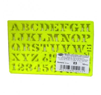 Gioser fluorescente Stencil 23 letra romana 10 mm con 10 piezas