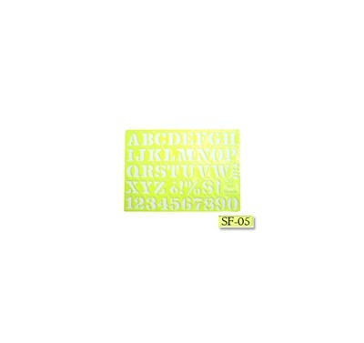 Gioser fluorescente Stencil 05 letra Romana 16 mm con 5 piezas