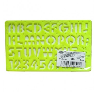 Gioser fluorescente Stencil 06 Oval 16 mm con 5 piezas