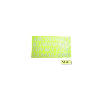 Gioser fluorescente Stencil 10 letra gotica inclinada 24 mm con 5...